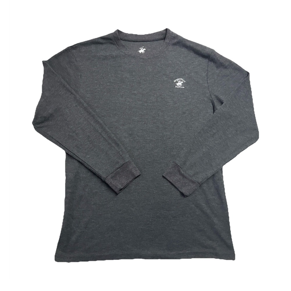 Beverly Hills Polo Club Men's Knit Pajama Top Gray Lightweight Pullover L